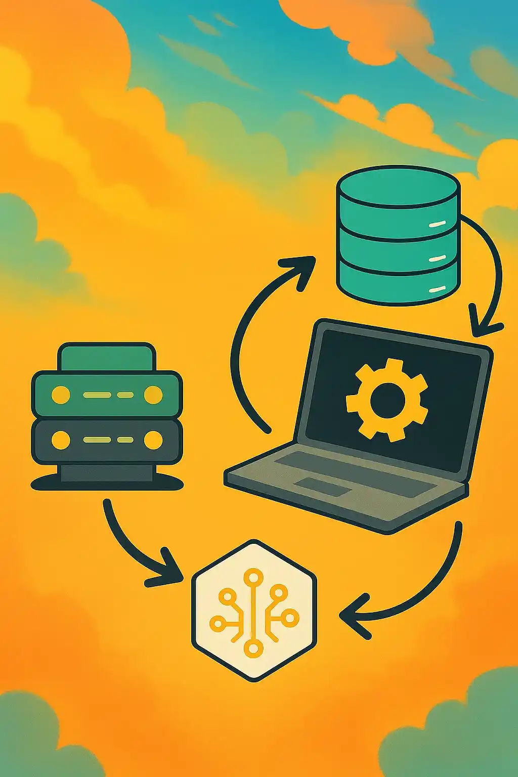 Backend systems with servers and data infrastructure