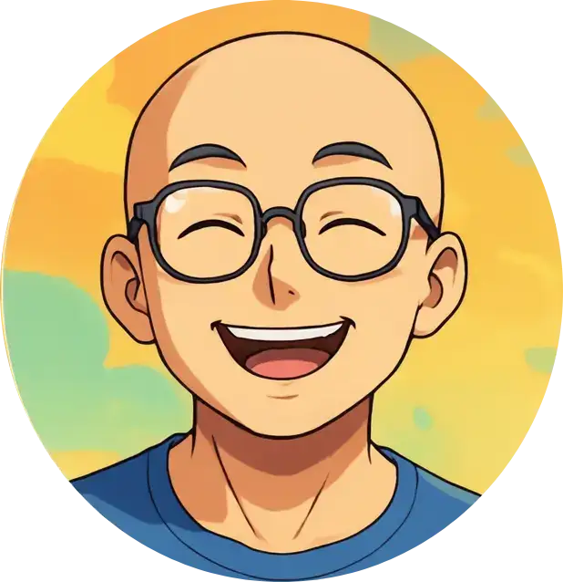 Cheerful anime programmer avatar